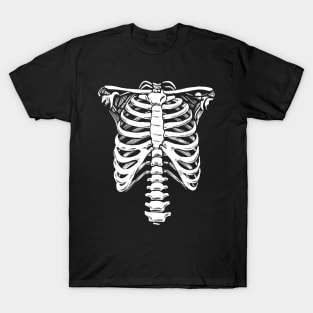 Ribcage Skeleton Costume Halloween Gothic Party T-Shirt